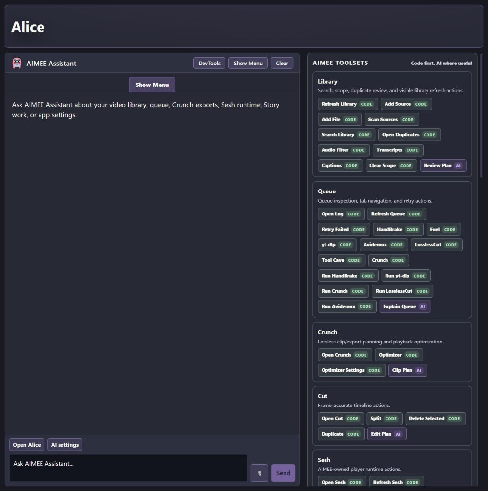 AIMEE Alice focused chat