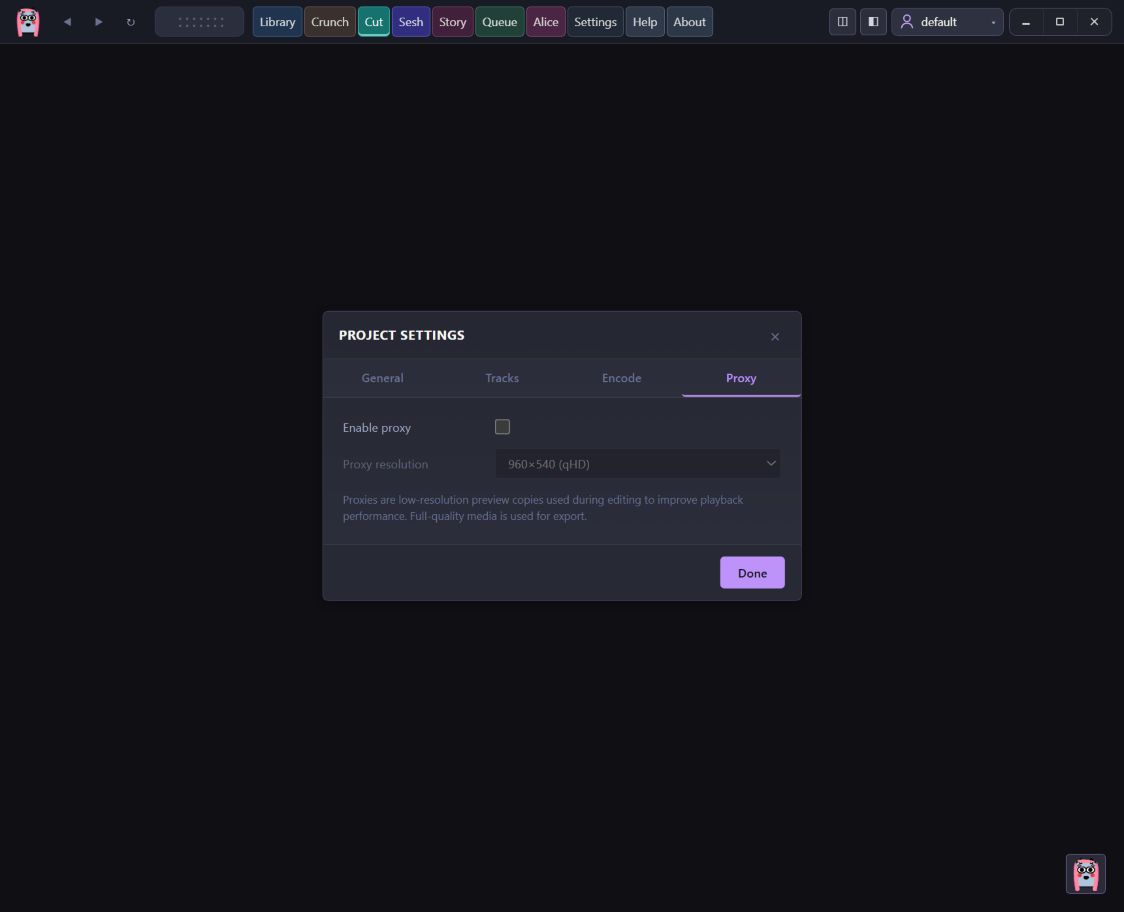 AIMEE Cut proxy settings