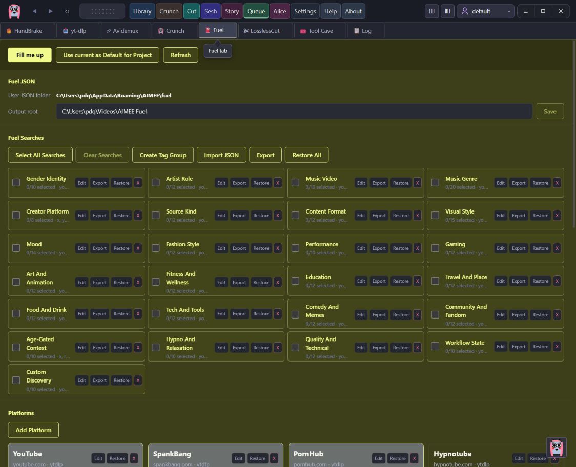 AIMEE Queue Fuel tab